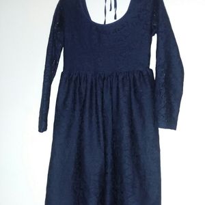 Exhilaration Navy Lace Dress